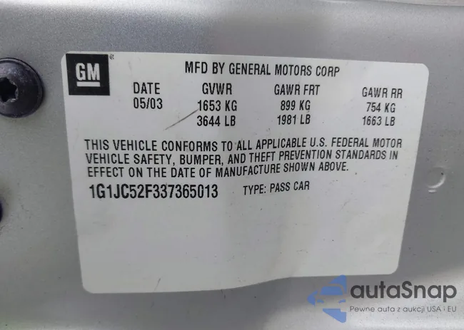1G1JC52F337365013: 42673619