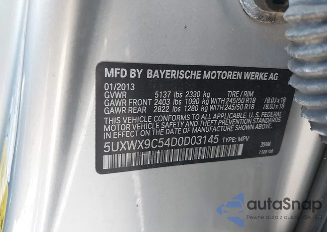 5UXWX9C54D0D03145: 42673207