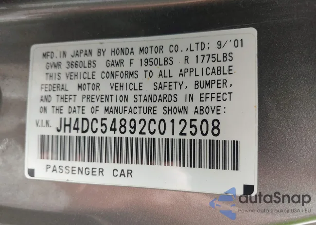 JH4DC54892C012508: 42674377