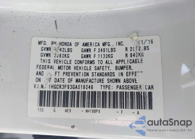 1HGCR3F93GA016046: 42674554