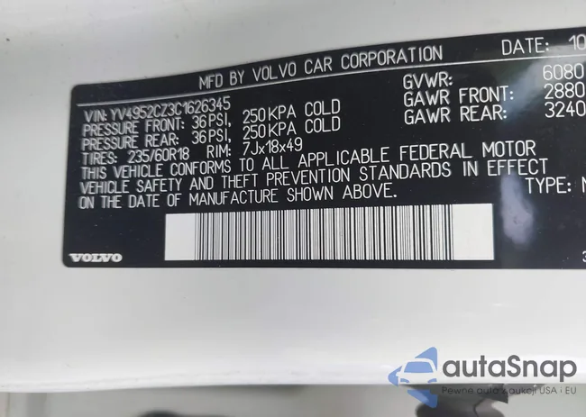 YV4952CZ3C1626345: 42674873