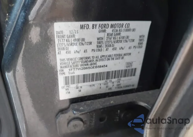 1FT7W2B65GEB58454: 42674246