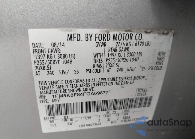 1FM5K8F84FGA69877: 42675353