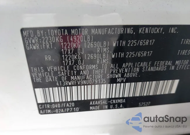 4T3RWRFV9NU079135: 42675770