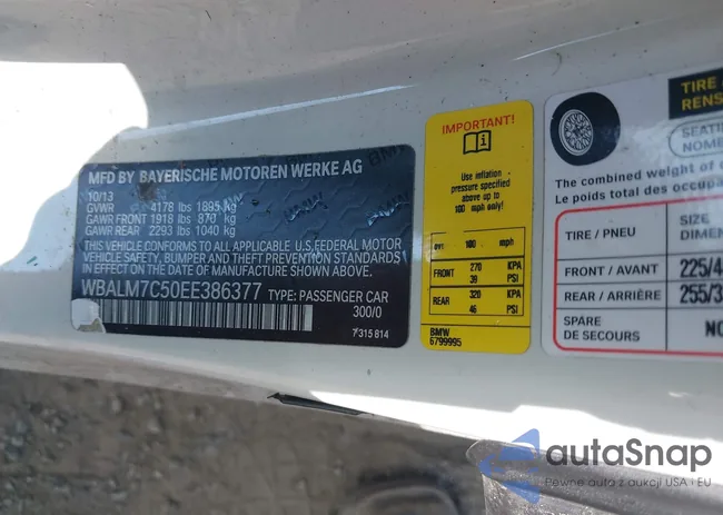 WBALM7C50EE386377: 42674930