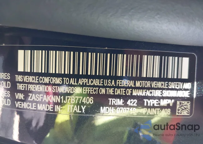 ZASFAKNN1J7B77406: 42674997