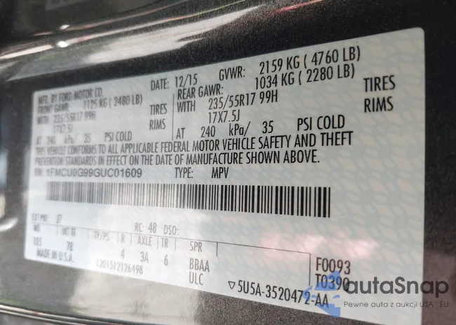 1FMCU0G99GUC01609: 42675975