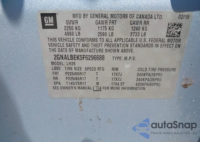 2GNALBEK5F6296688: 42677367