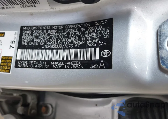 JTDKB20U877673167: 42676897