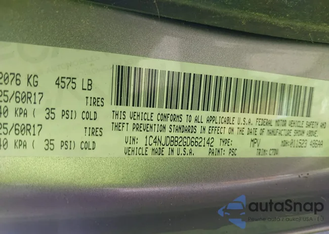 1C4NJDBB2GD662142: 42676965