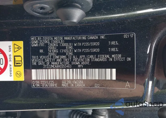 2T2ZZMCA8HC055463: 42676981