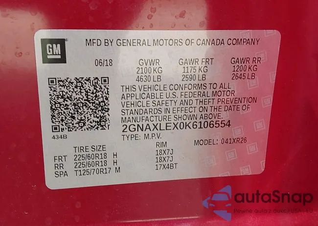 2GNAXLEX0K6106554: 42677200