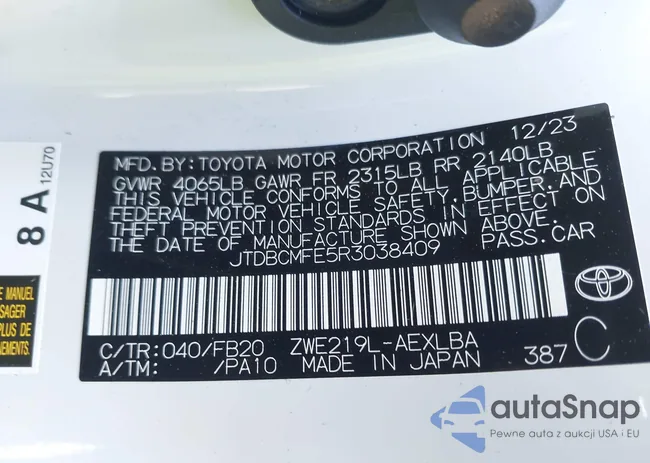 JTDBCMFE5R3038409: 42677204