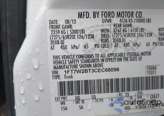 1FT7W2BT3CEC65096: 42677277