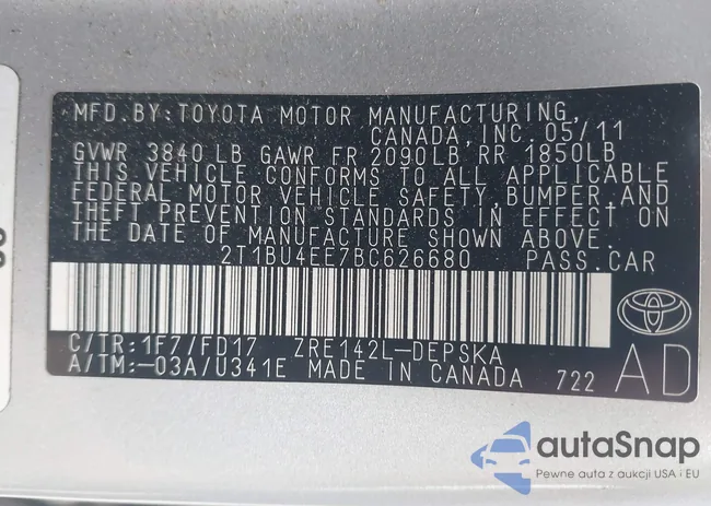 2T1BU4EE7BC626680: 42678717