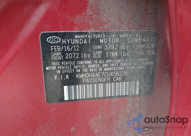 KMHDH4AE7CU456226: 42678113