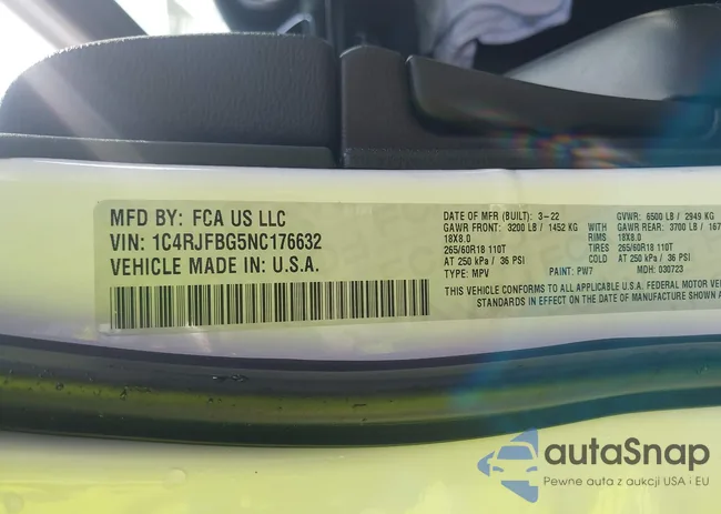 1C4RJFBG5NC176632: 42678123