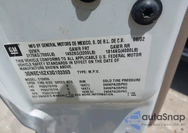 3GNEC16ZX3G103393: 42679046