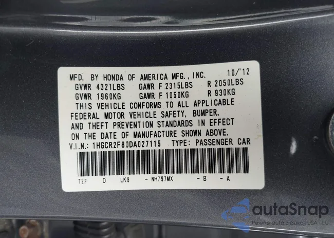 1HGCR2F80DA027115: 42680356