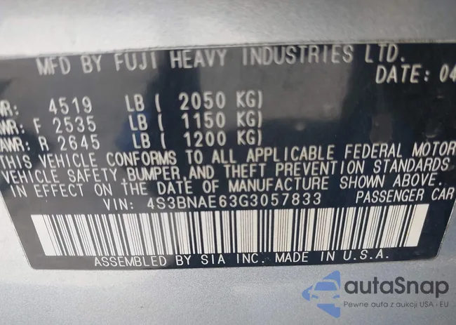 4S3BNAE63G3057833: 42680606