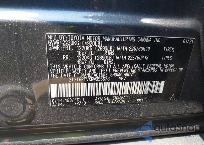 2T3T6RFVXRW055678: 42680694