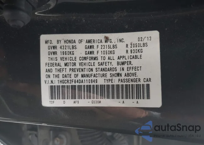 1HGCR2F84DA110949: 42680775