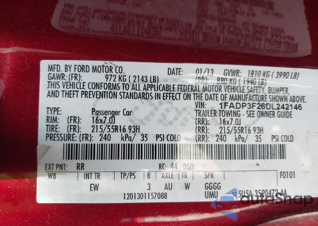 1FADP3F26DL242146: 42679877