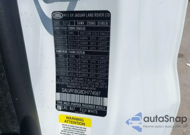 SALVR1BG8DH774587: 42680063