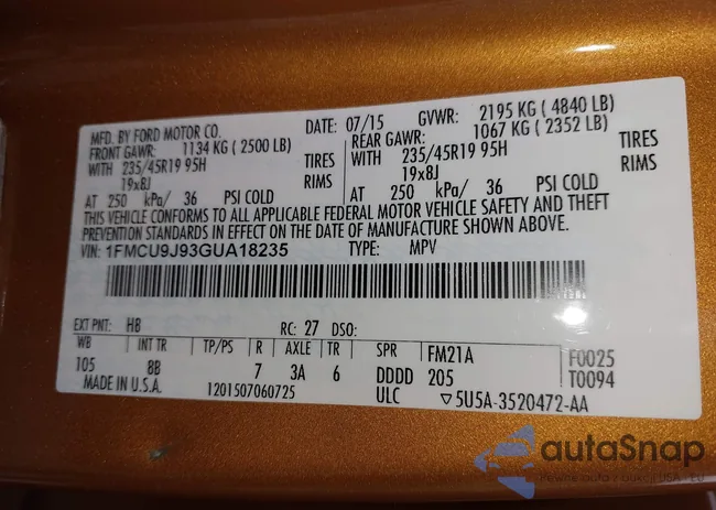1FMCU9J93GUA18235: 42680171