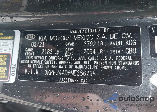 3KPF24AD6ME356768: 42681277