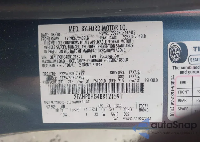 3FAHP0HG4BR121591: 42681293