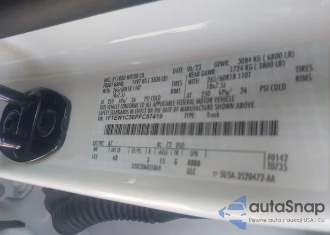 1FTEW1C56PFC07419: 42681357