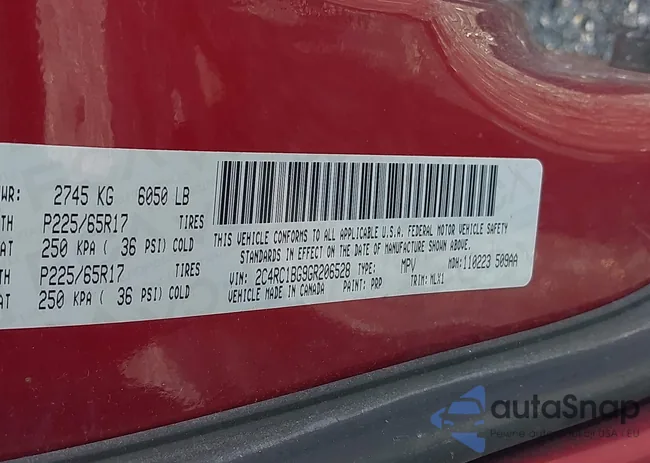 2C4RC1BG9GR206528: 42681453