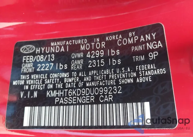 KMHHT6KD9DU099232: 42681510