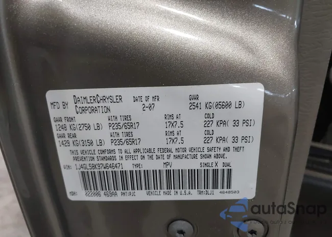 1J4GL58K97W646471: 42681021