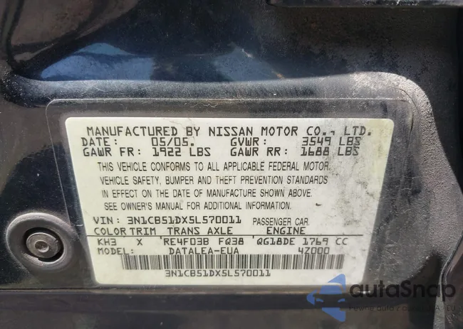 3N1CB51DX5L570011: 42681086