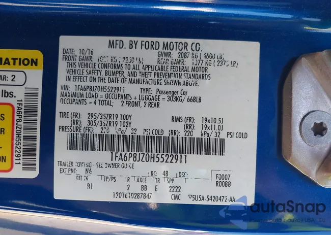 1FA6P8JZ0H5522911: 42681220