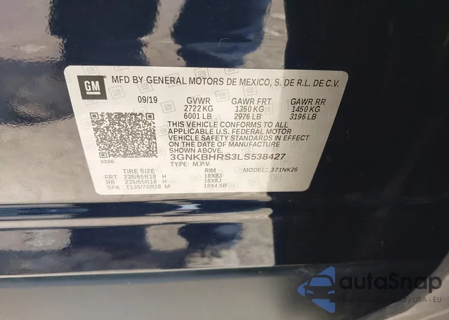 3GNKBHRS3LS538427: 42681226