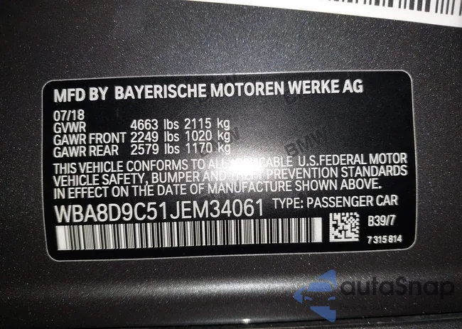 WBA8D9C51JEM34061: 42682318