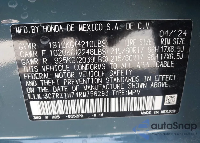 3CZRZ1H74RM756293: 42682381