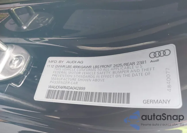 WAUCFAFR4DA042899: 42682496