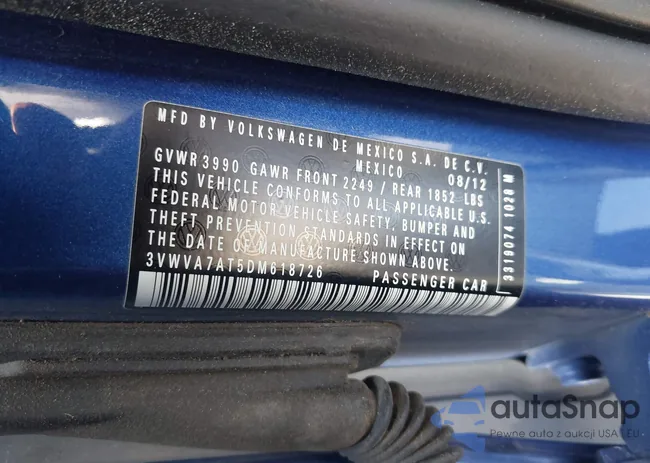 3VWVA7AT5DM618726: 42682598