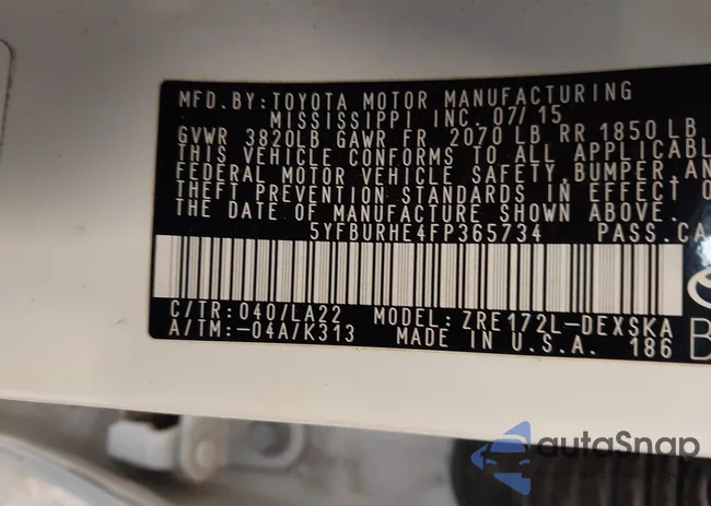 5YFBURHE4FP365734: 42682753