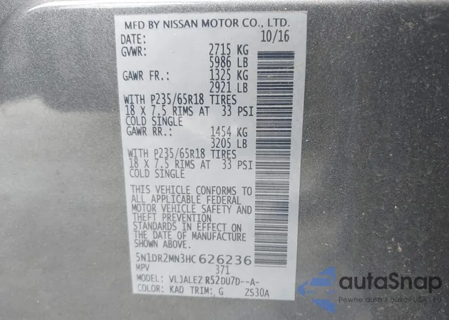 5N1DR2MN3HC626236: 42681913