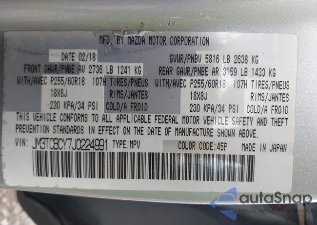 JM3TCBCY7J0224991: 42683463