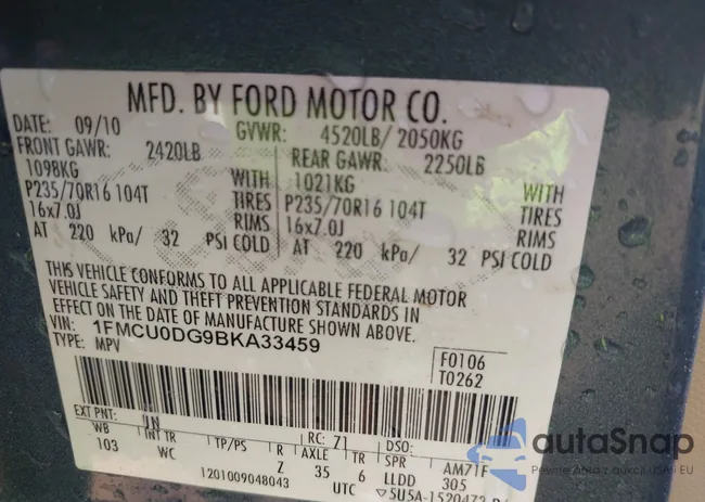 1FMCU0DG9BKA33459: 42683545