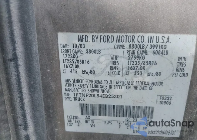 1FTNF20L84EB25301: 42683599