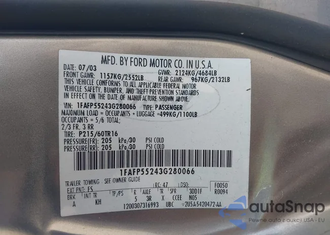 1FAFP55243G280066: 42683699