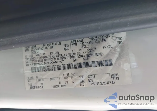 1FTBW2CM6GKA02397: 42682876