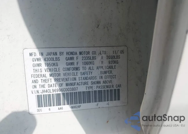 JH4CL96996C003807: 42683048